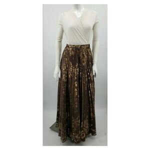 NWOT LuLaroe Elegant Deanne Dress XS Gold Brown